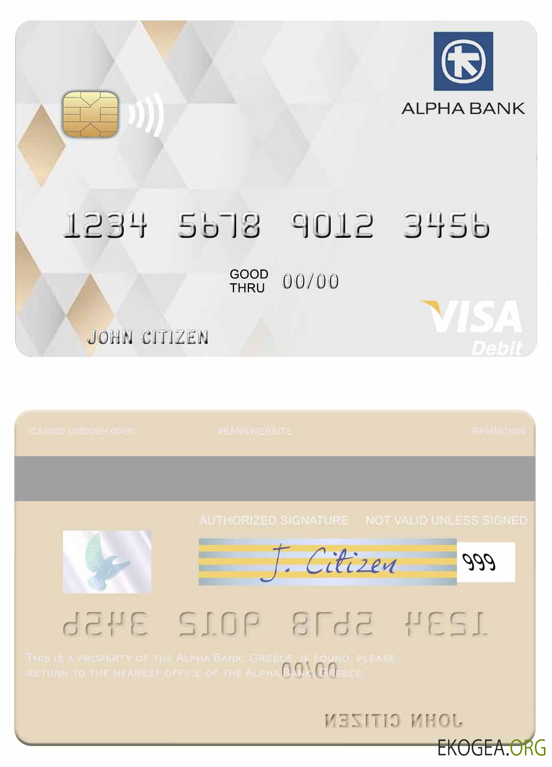Carte de débit visa Grèce Alpha Bank